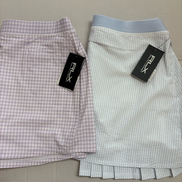 RLX Ralph Lauren Dresses & Skirts - Women's Gingham and Striped Skort Set - Purple and White Ralph Lauren RLX